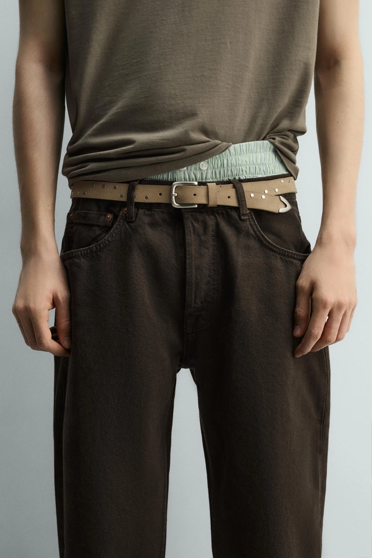 Украшенный стразами кожаный пояс limited edition