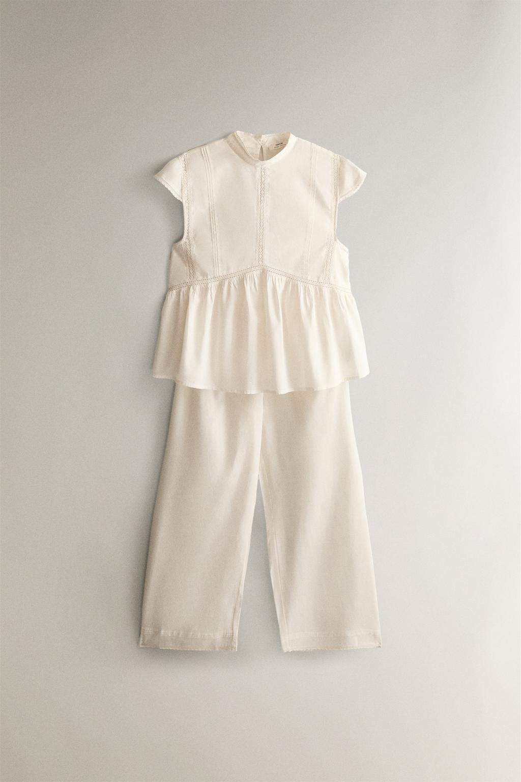 Брюки с кружевными вставками