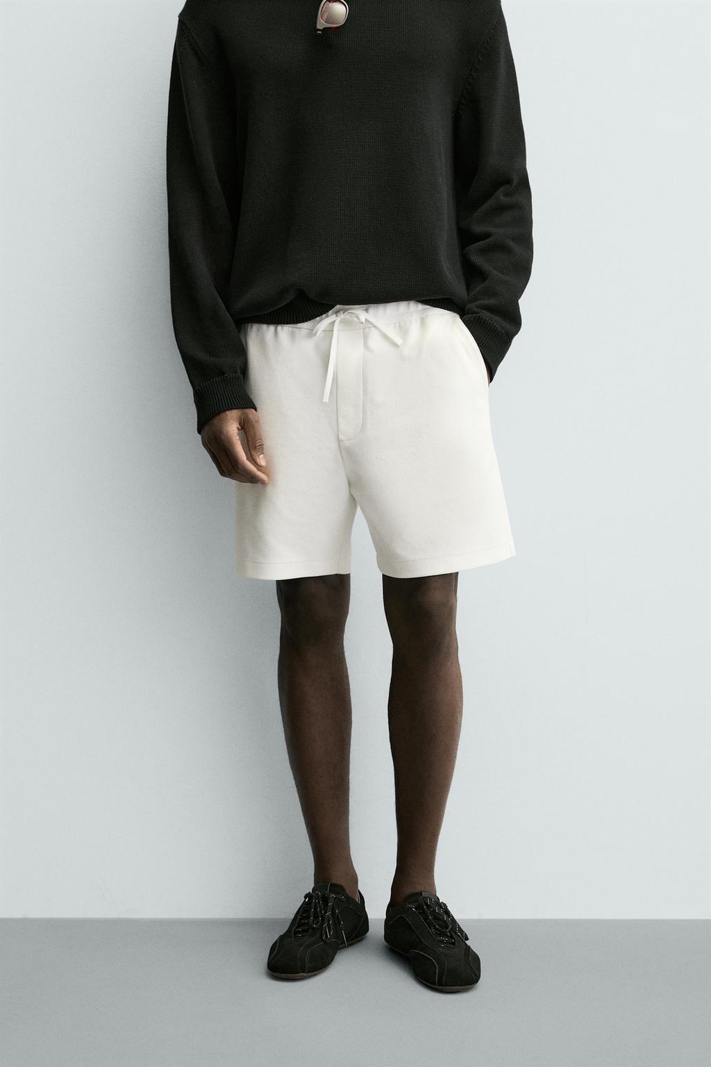 Комфортабельные текстурированные шорты-бермуды