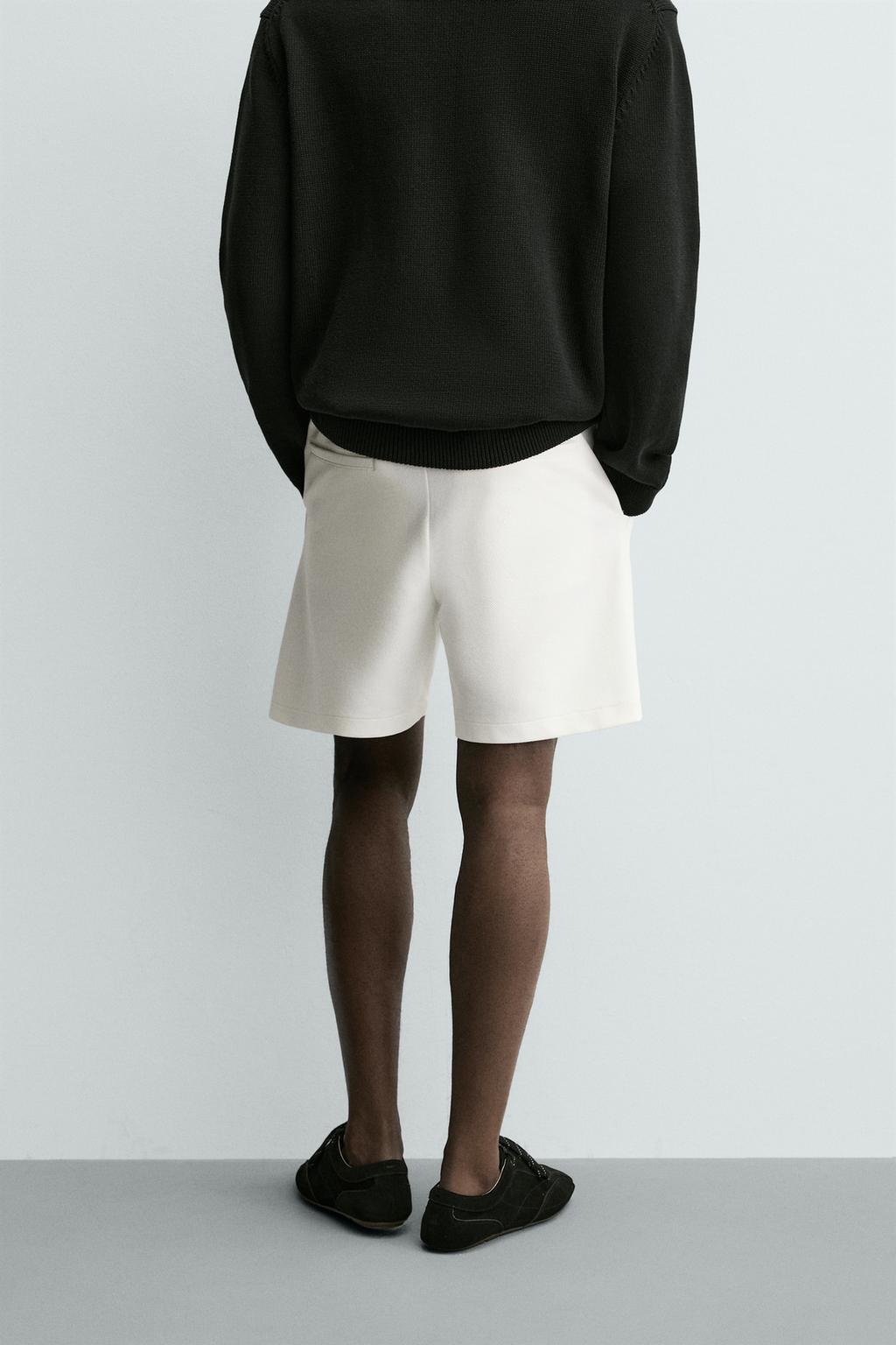 Комфортабельные текстурированные шорты-бермуды