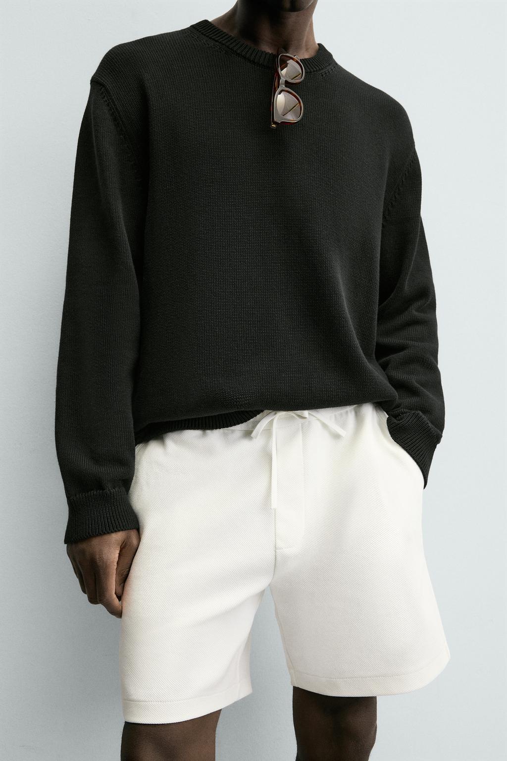 Комфортабельные текстурированные шорты-бермуды