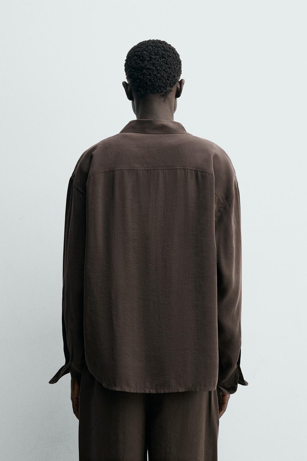 Рубашка свободного кроя из текстильного шелка