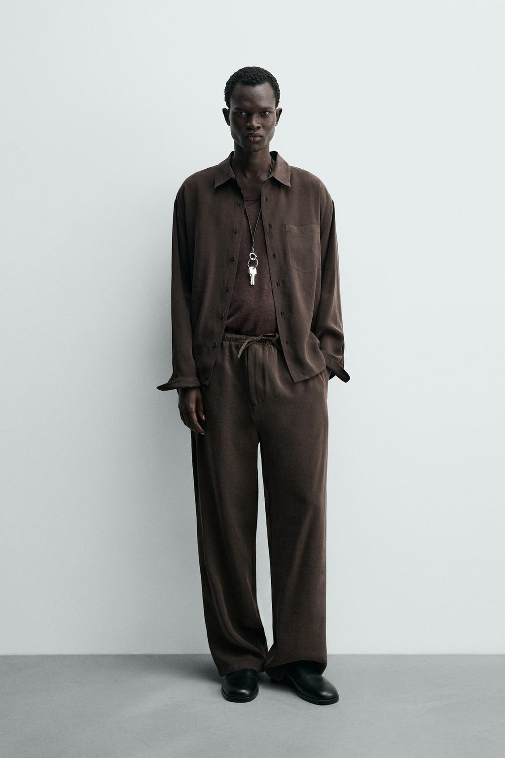 Рубашка свободного кроя из текстильного шелка