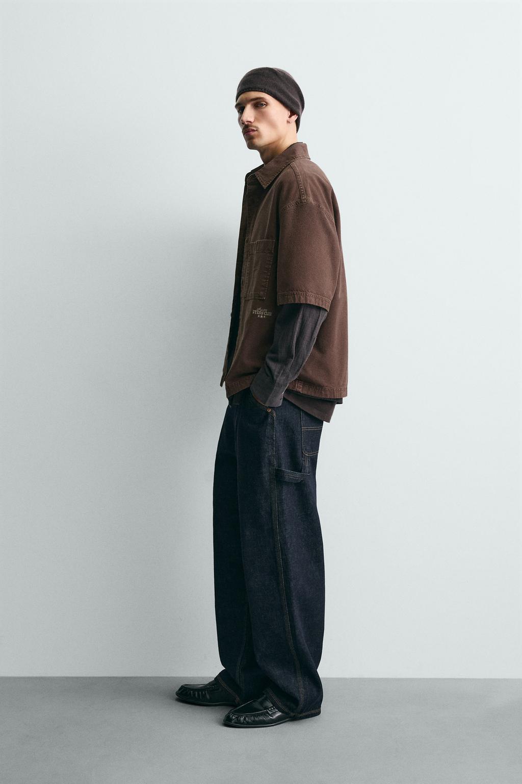 Рубашка с карманами и текстурой