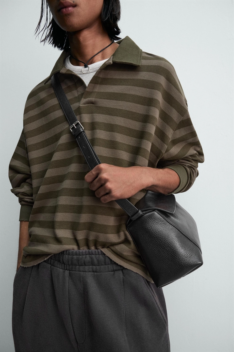 Поло-рубашка в полоску из пике zara