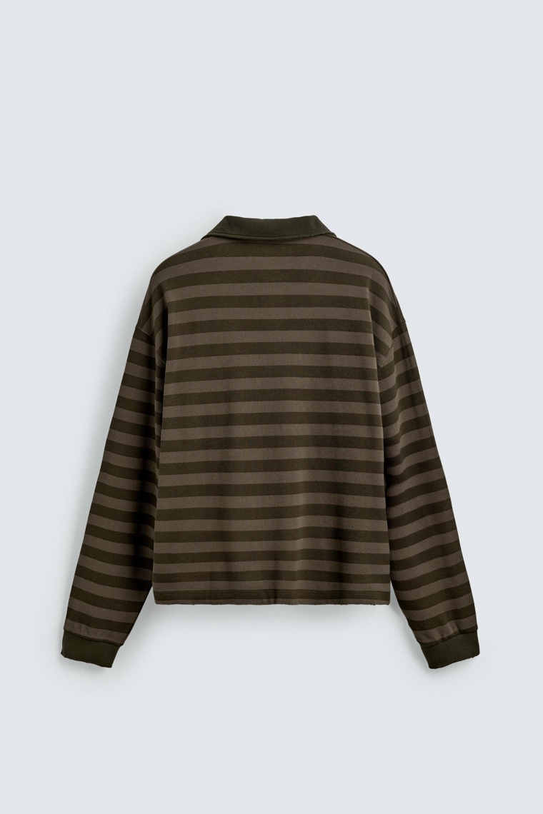 Поло-рубашка в полоску из пике zara