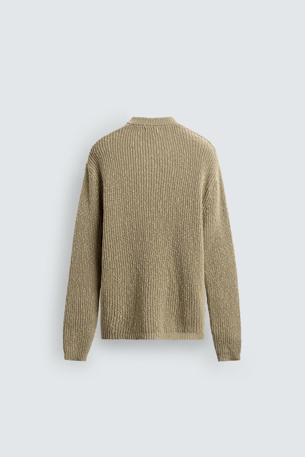 СВИТЕР С НЕРОВНОЙ СТРУКТУРОЙ И V-ОБРАЗНЫМ ВЫРЕЗОМ