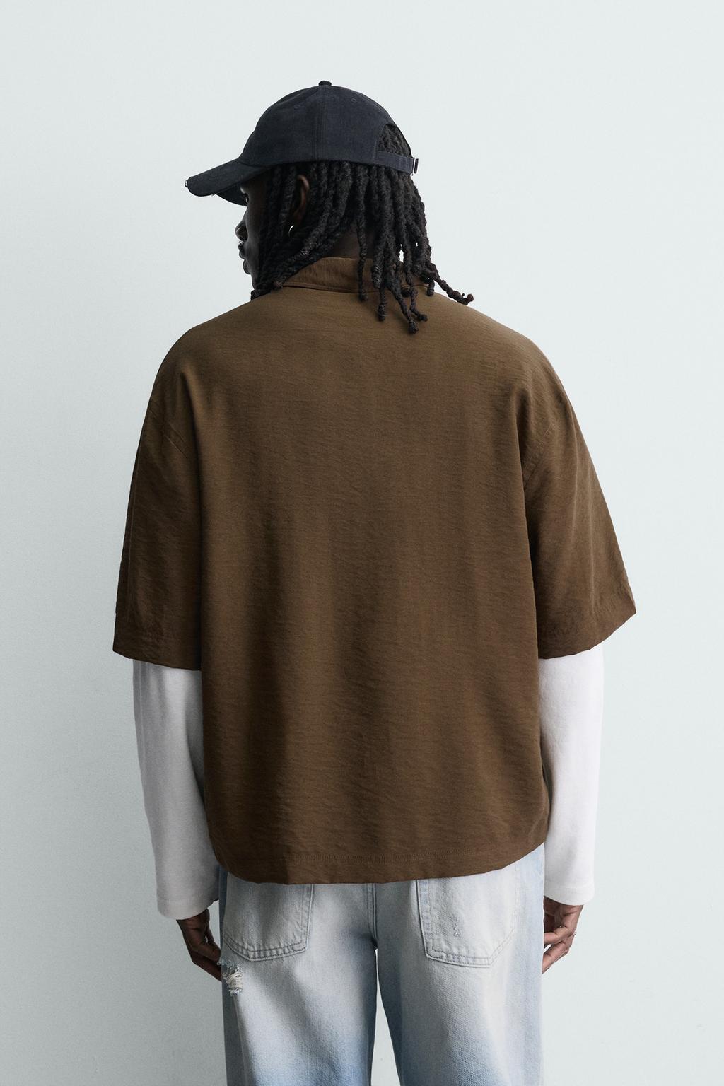 Рубашка с вышивкой и свободным кроем