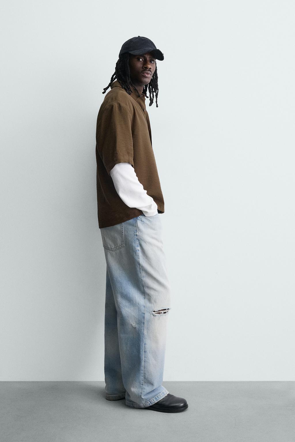 Рубашка с вышивкой и свободным кроем