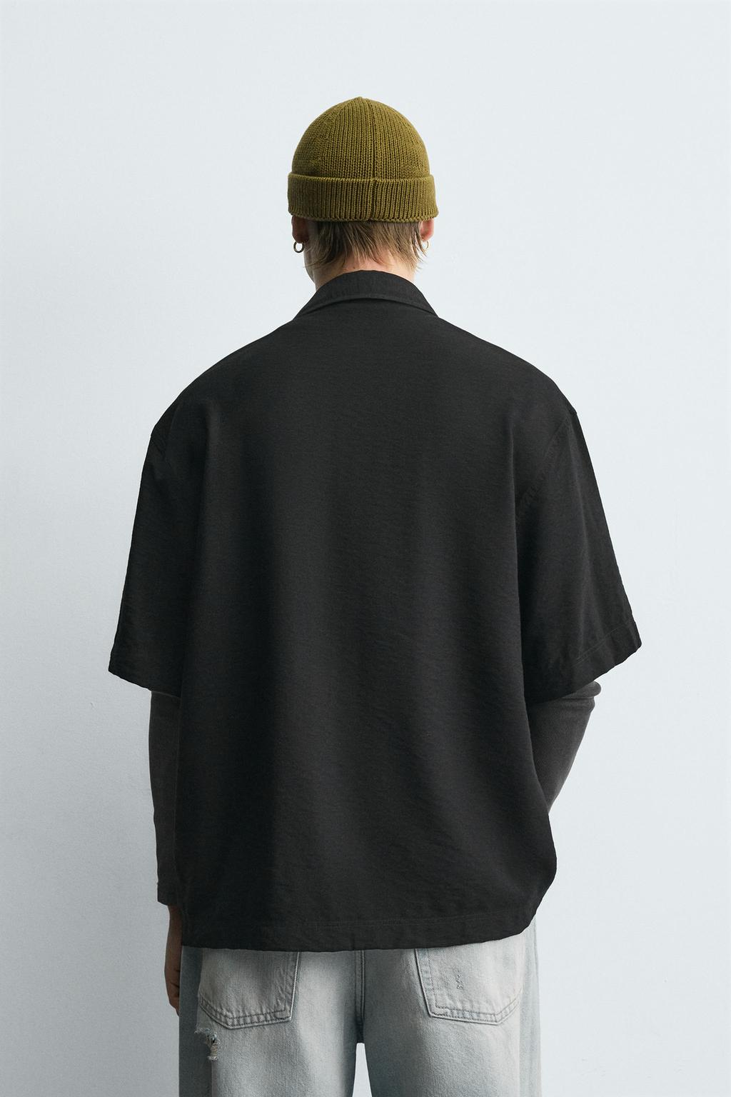 Рубашка с вышивкой и летящими линиями