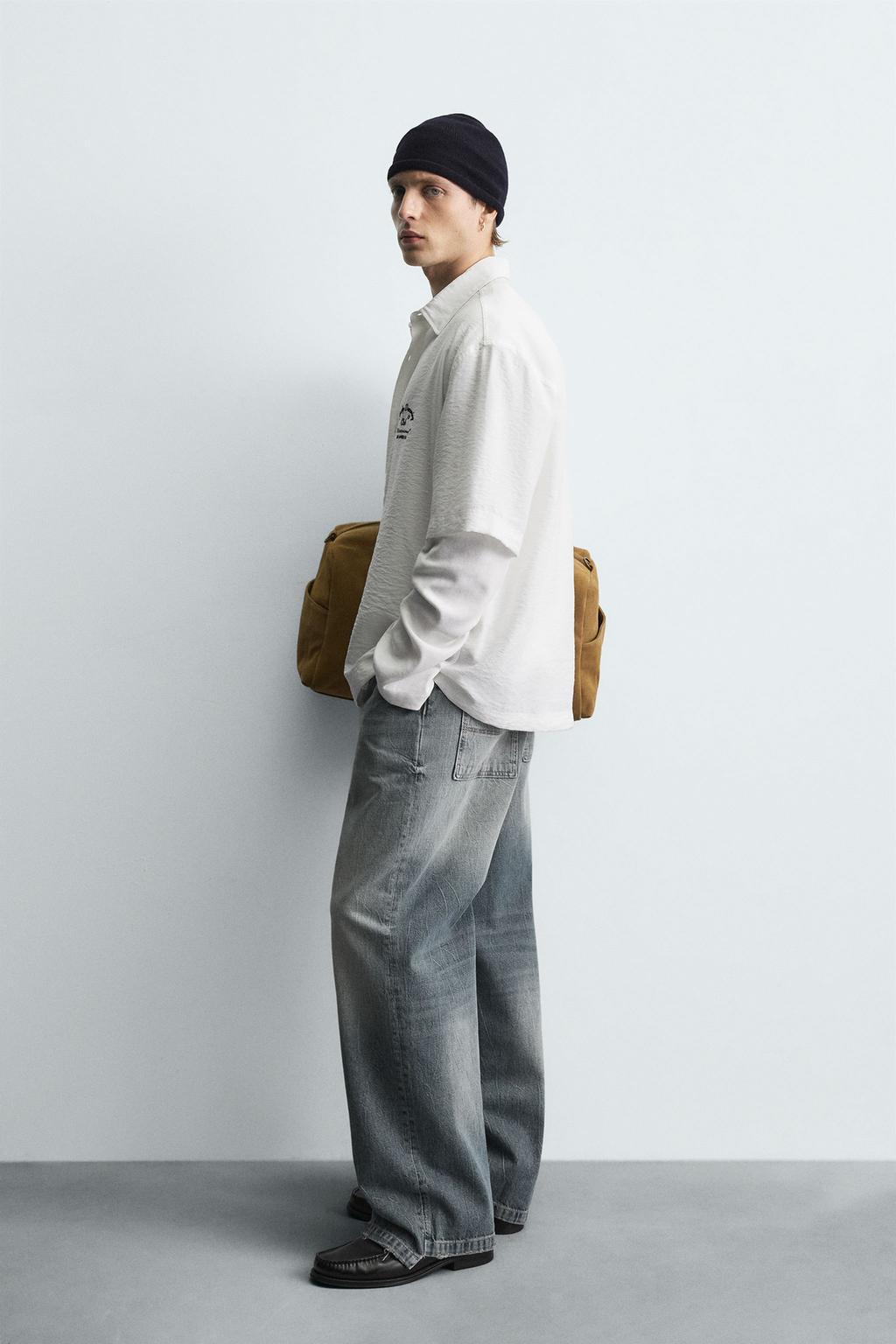 Рубашка с вышивкой и летящими полами