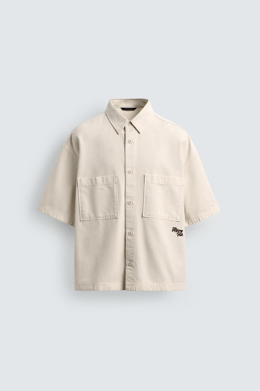 Рубашка с текстурой и карманами