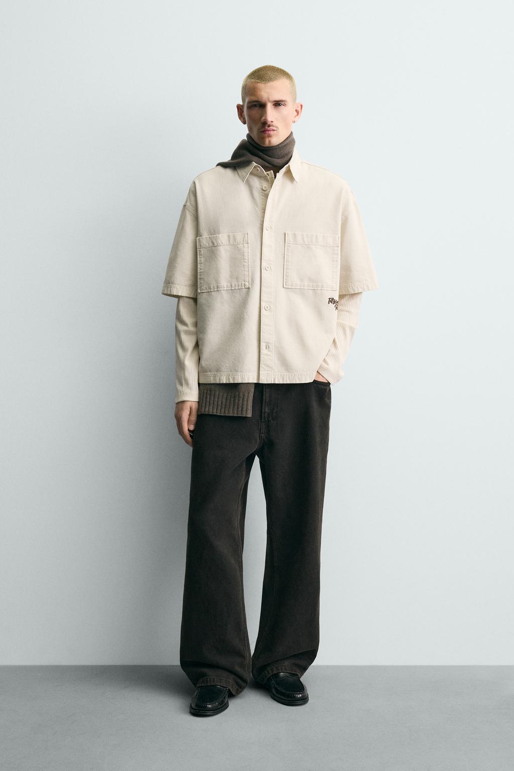 Рубашка с текстурой и карманами