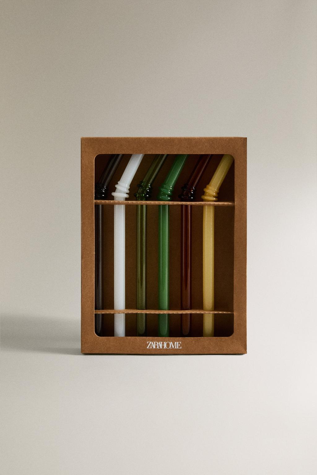 Набор цветных стеклянных трубочек (набор из 6 штук)