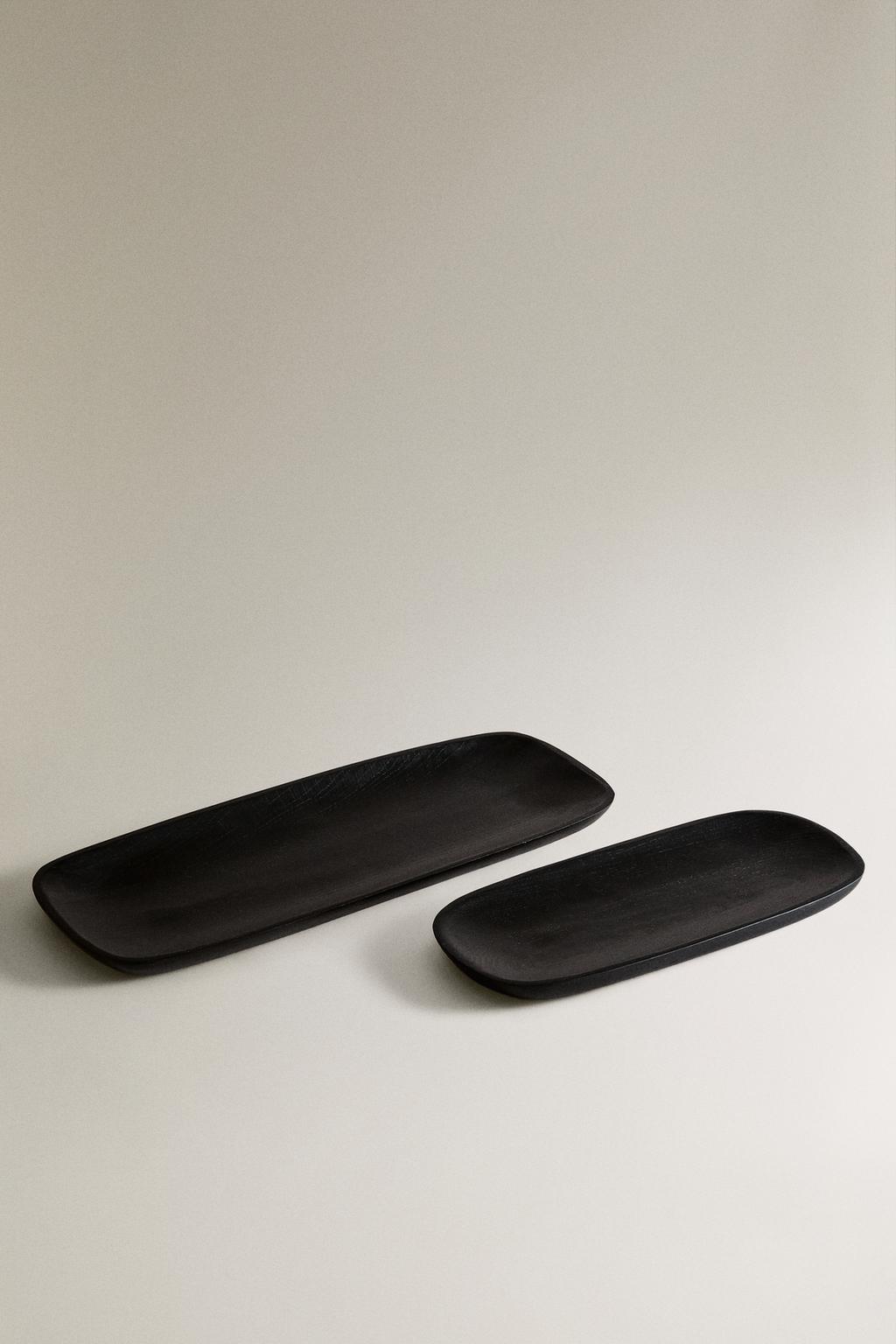 Тёмная деревянная поднос