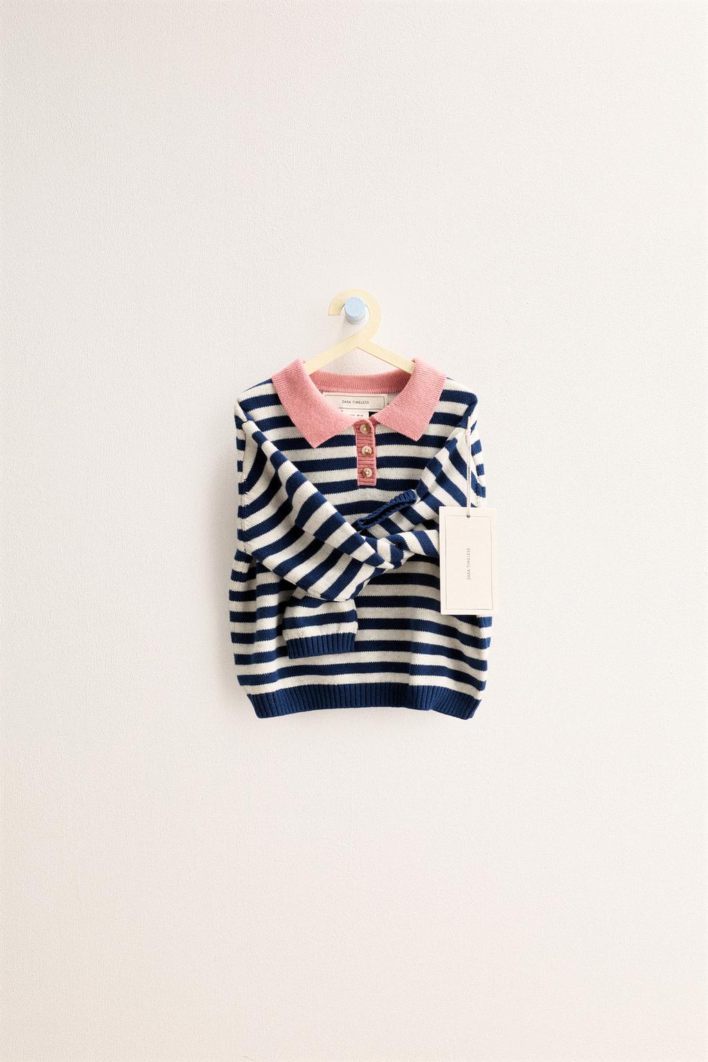 ZARA TIMELESS — СВИТЕР ПОЛО В ПОЛОСКУ