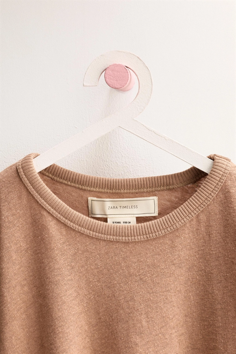 ZARA TIMELESS — ФУТБОЛКА ИЗ ХЛОПКА И ЛЬНА