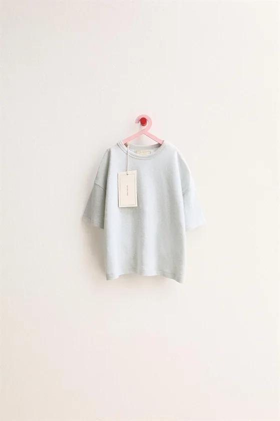 ZARA TIMELESS - ОДНОТОННАЯ ФУТБОЛКА ИЗ ХЛОПКА И ЛЬНА