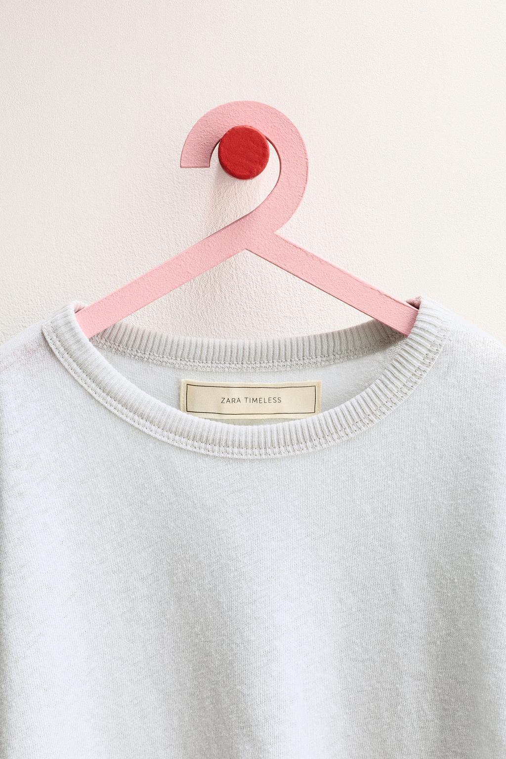 ZARA TIMELESS - ОДНОТОННАЯ ФУТБОЛКА ИЗ ХЛОПКА И ЛЬНА