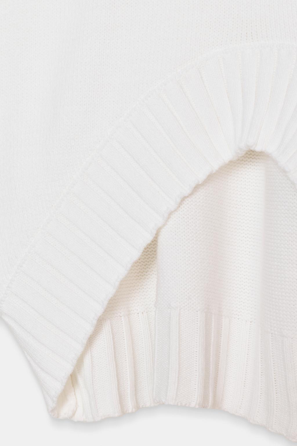 СВИТЕР С КОРОТКИМИ РУКАВАМИ И АСИММЕТРИЧНЫМ НИЗОМ