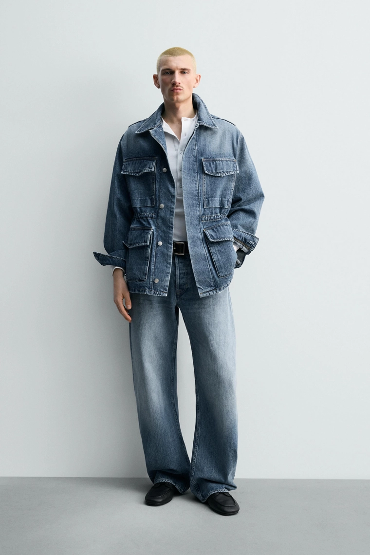 Парка из джинсового хлопка с карманами limited edition