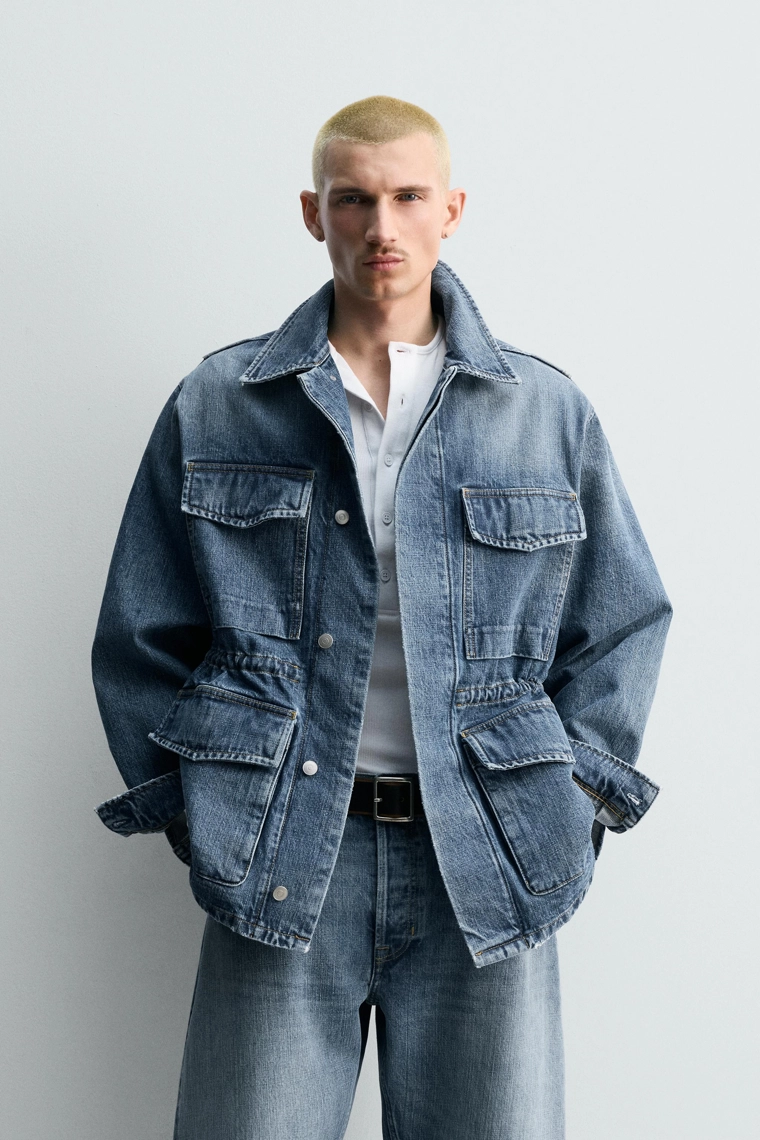 Парка из джинсового хлопка с карманами limited edition