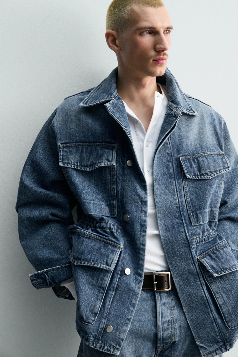 Парка из джинсового хлопка с карманами limited edition