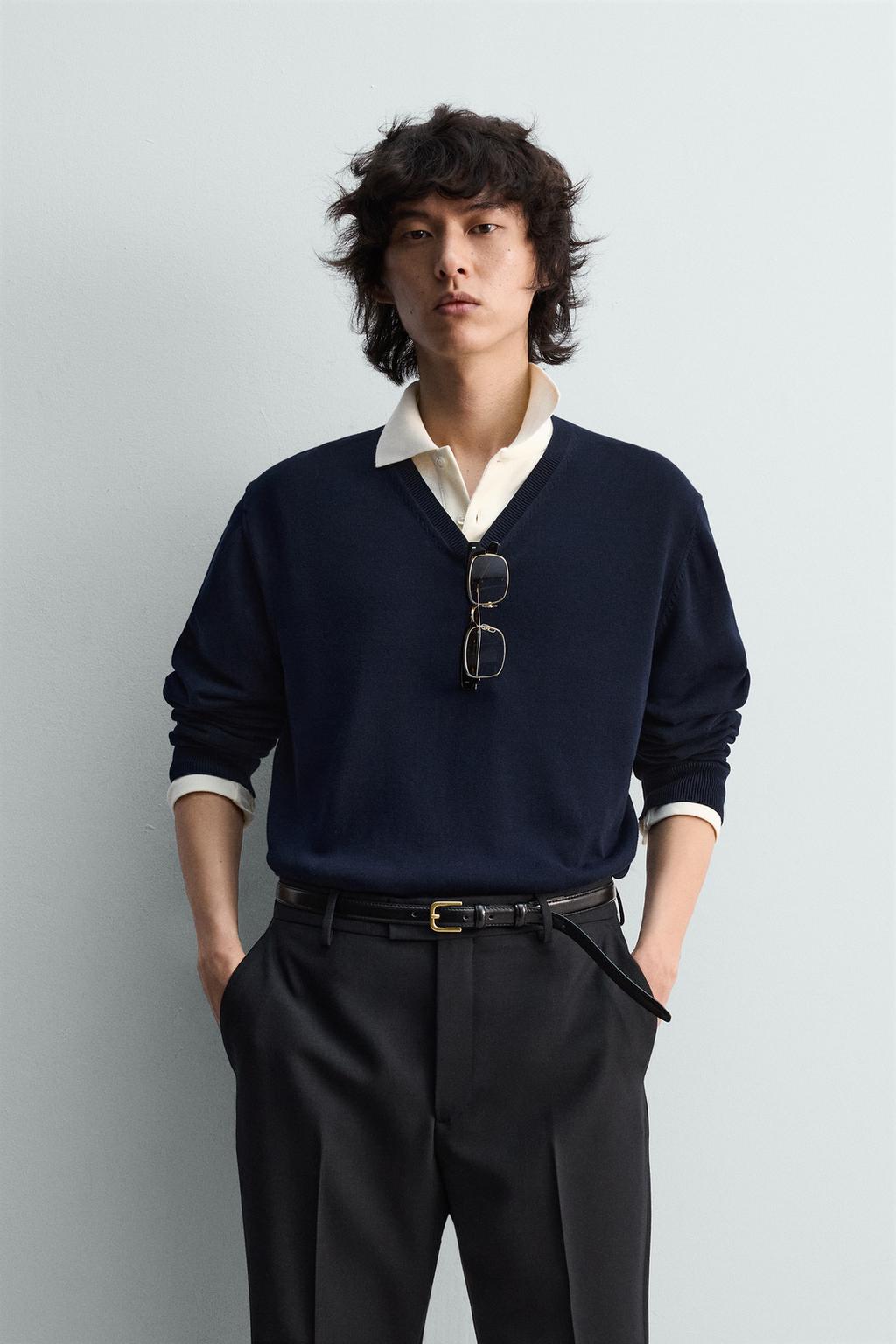 СВИТЕР СВОБОДНОГО КРОЯ С V-ОБРАЗНЫМ ВЫРЕЗОМ