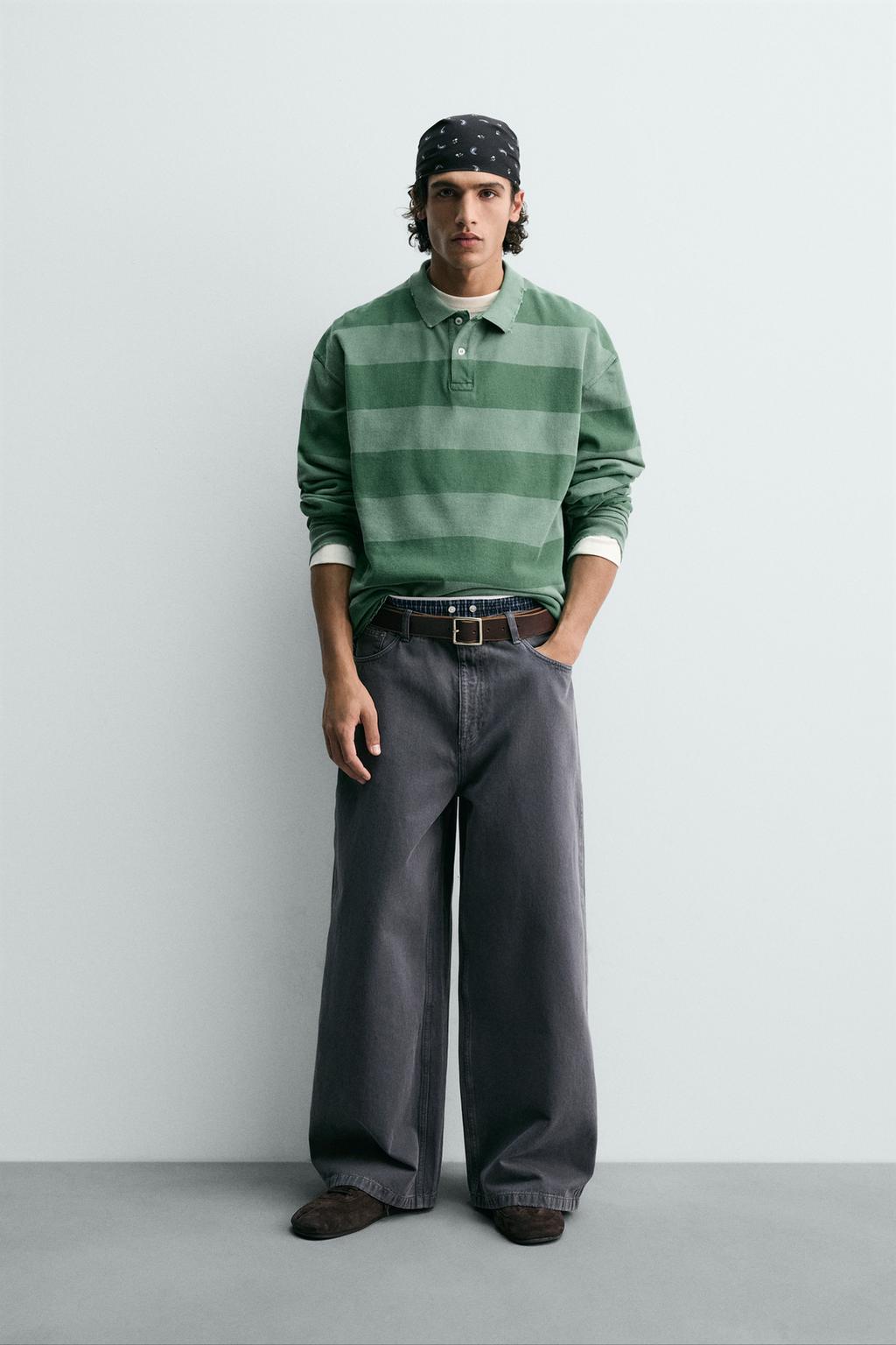 ПОЛО ПИКЕ В ПОЛОСКУ С ЭФФЕКТОМ СТИРКИ