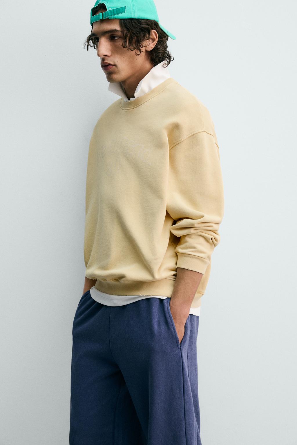 ТОЛСТОВКА С ЭФФЕКТОМ ПОТЕРТОСТИ С ПРИНТОМ