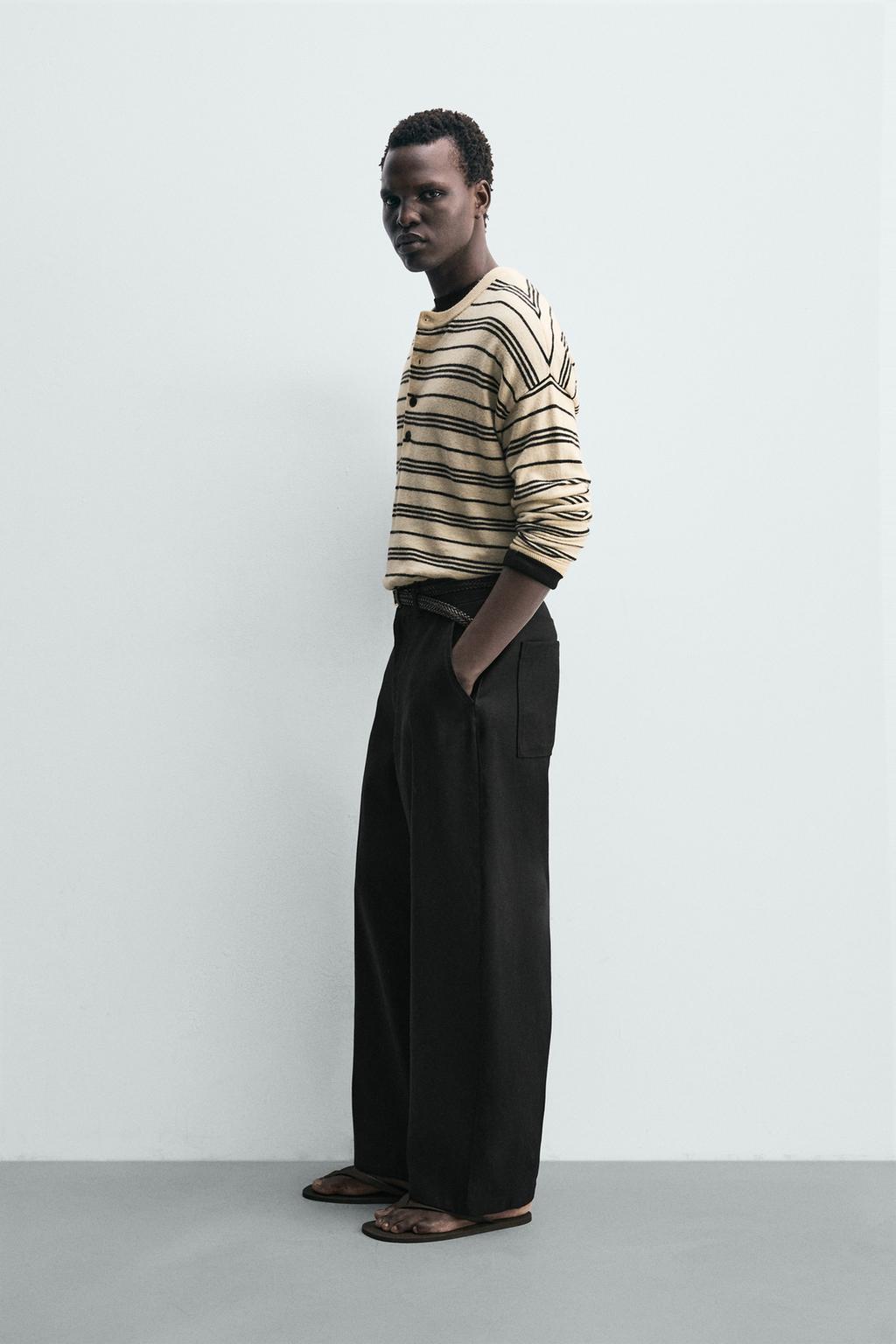 ДЖЕМПЕР В ПОЛОСКУ С ВОРОТНИКОМ НА ПУГОВИЦАХ