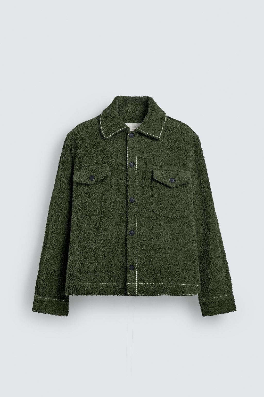 КУРТКА-РУБАШКА С ТЕКСТУРОЙ И ОТСТРОЧКОЙ