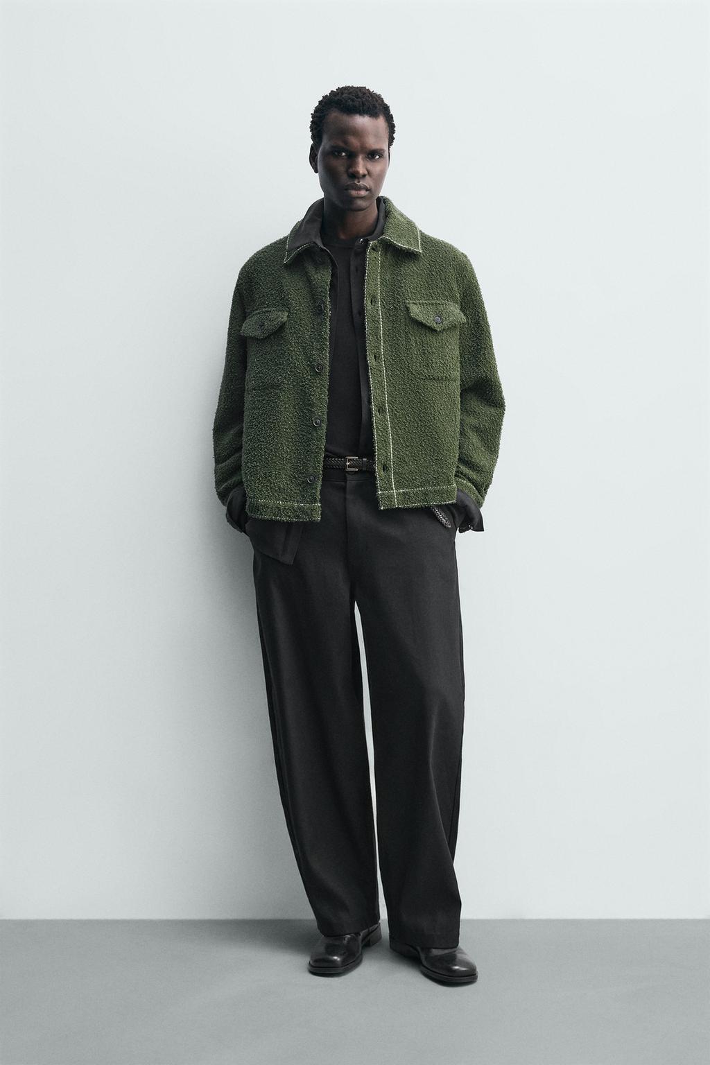 КУРТКА-РУБАШКА С ТЕКСТУРОЙ И ОТСТРОЧКОЙ