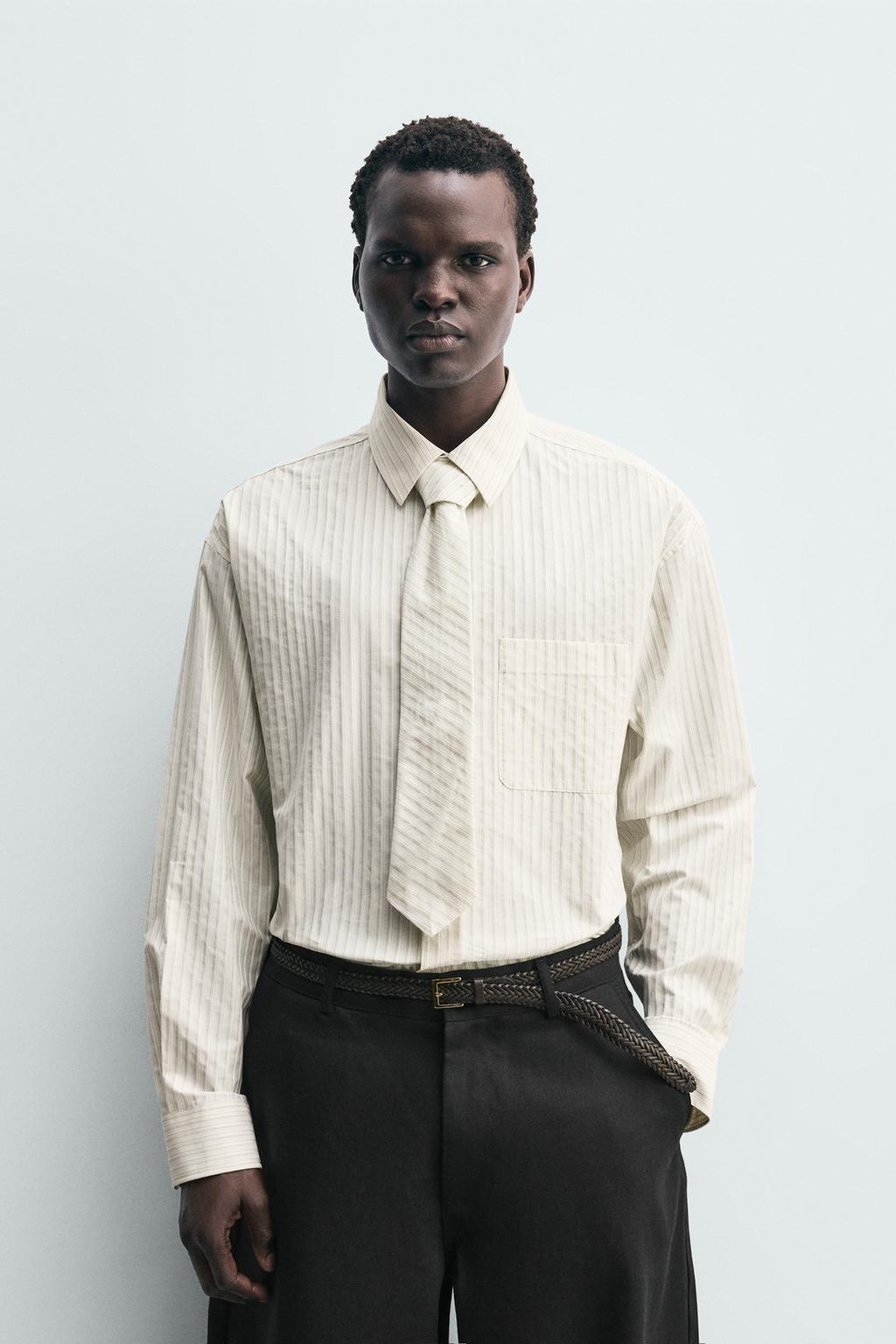 РУБАШКА В ПОЛОСКУ С ГАЛСТУКОМ