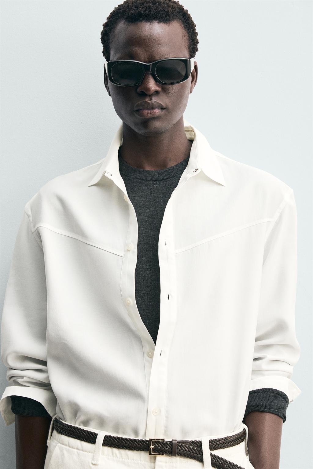 РУБАШКА СТРУЯЩЕГОСЯ ПОКРОЯ В КОВБОЙСКОМ СТИЛЕ