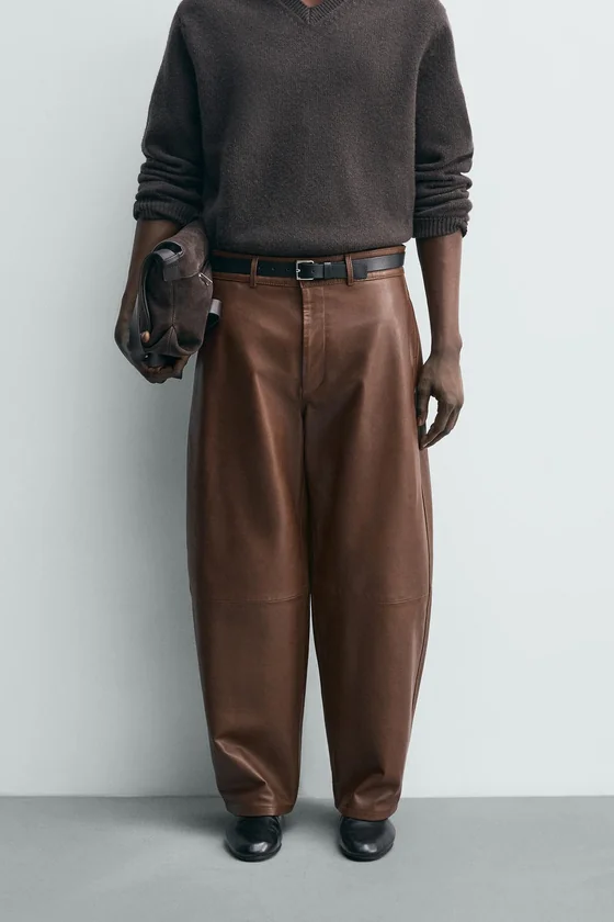 КОЖАНЫЕ БРЮКИ BALLOON FIT