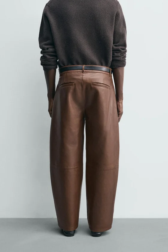 КОЖАНЫЕ БРЮКИ BALLOON FIT