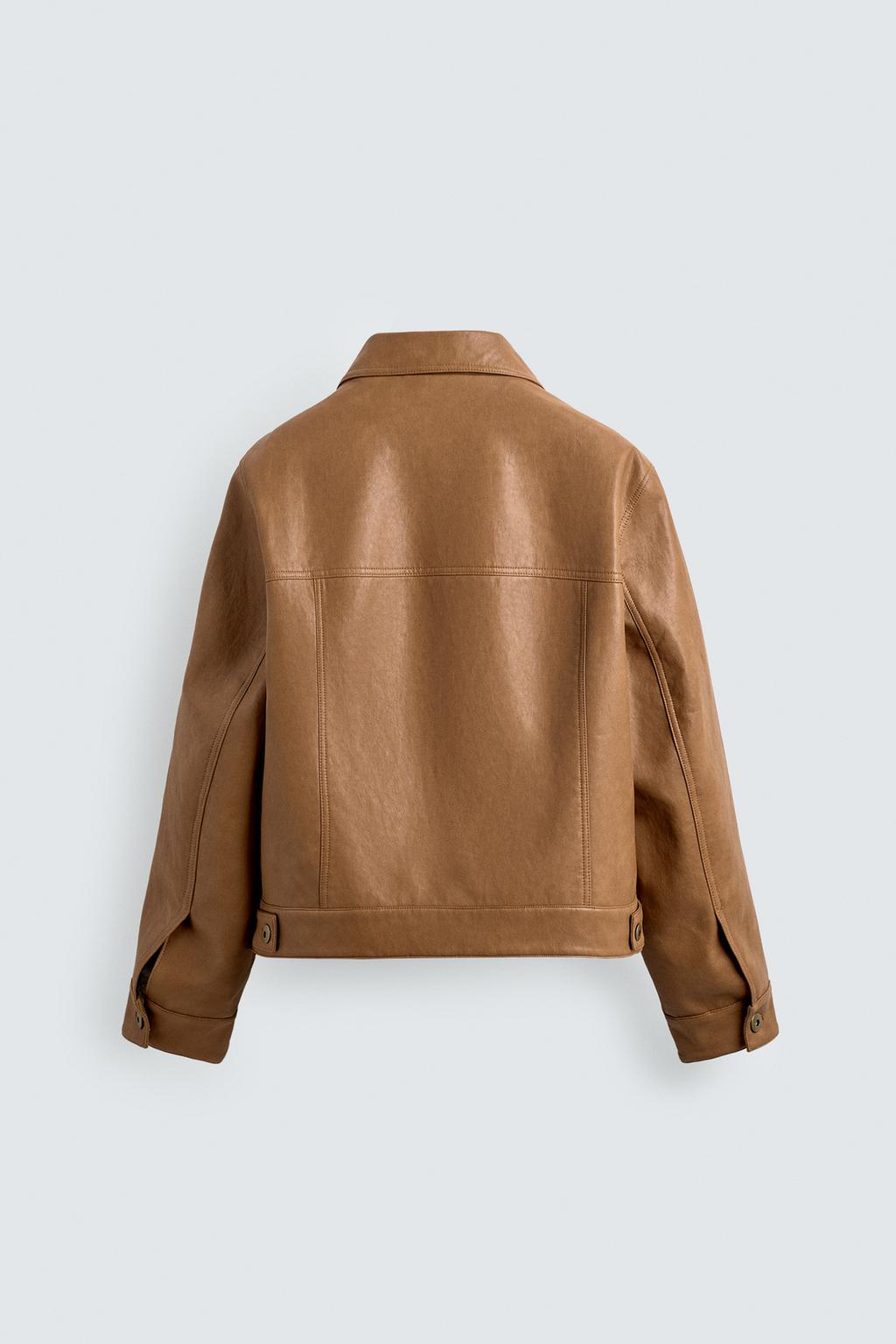 КУРТКА-РУБАШКА КЛАССИЧЕСКОГО КРОЯ ИЗ ИСКУССТВЕННОЙ КОЖИ