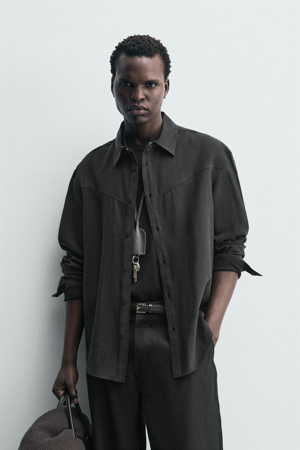 РУБАШКА СТРУЯЩЕГОСЯ ПОКРОЯ В КОВБОЙСКОМ СТИЛЕ