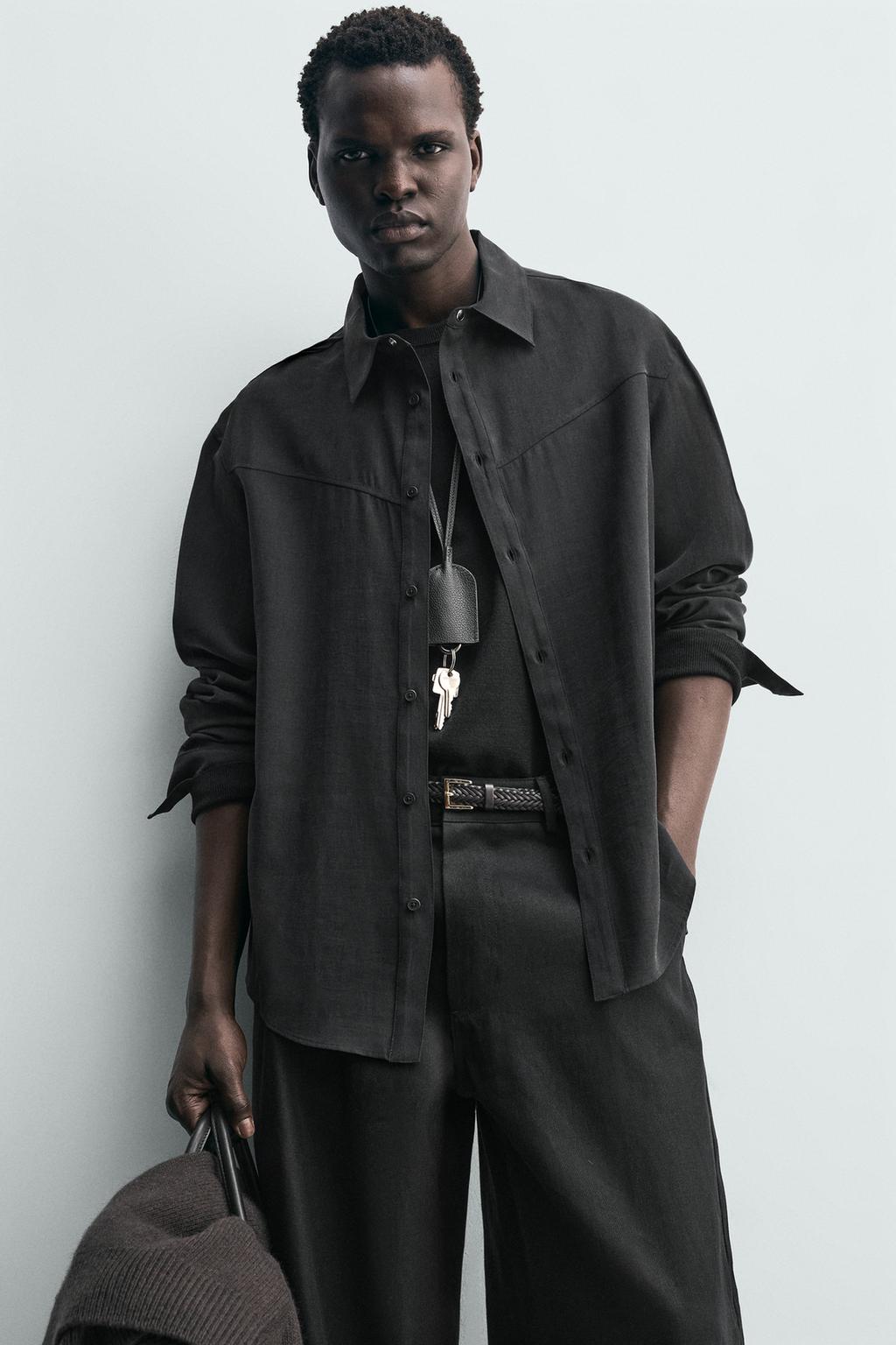 РУБАШКА СТРУЯЩЕГОСЯ ПОКРОЯ В КОВБОЙСКОМ СТИЛЕ