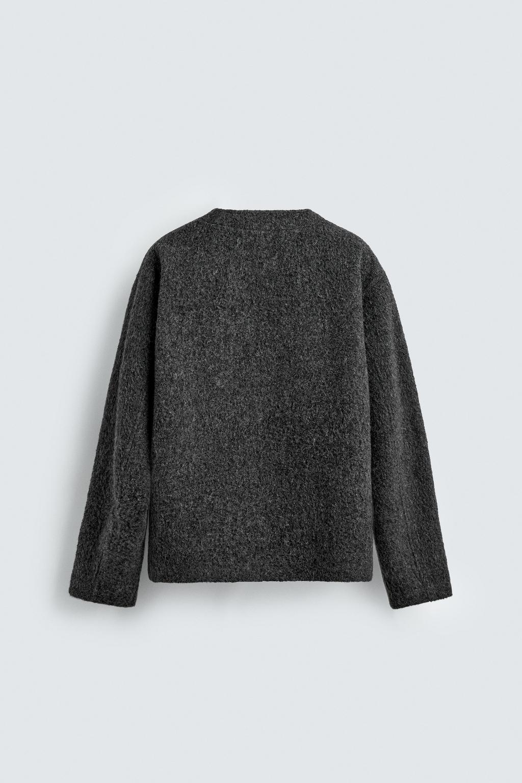 КАРДИГАН ИЗ РЕЛЬЕФНОЙ ТКАНИ С ШЕРСТЬЮ