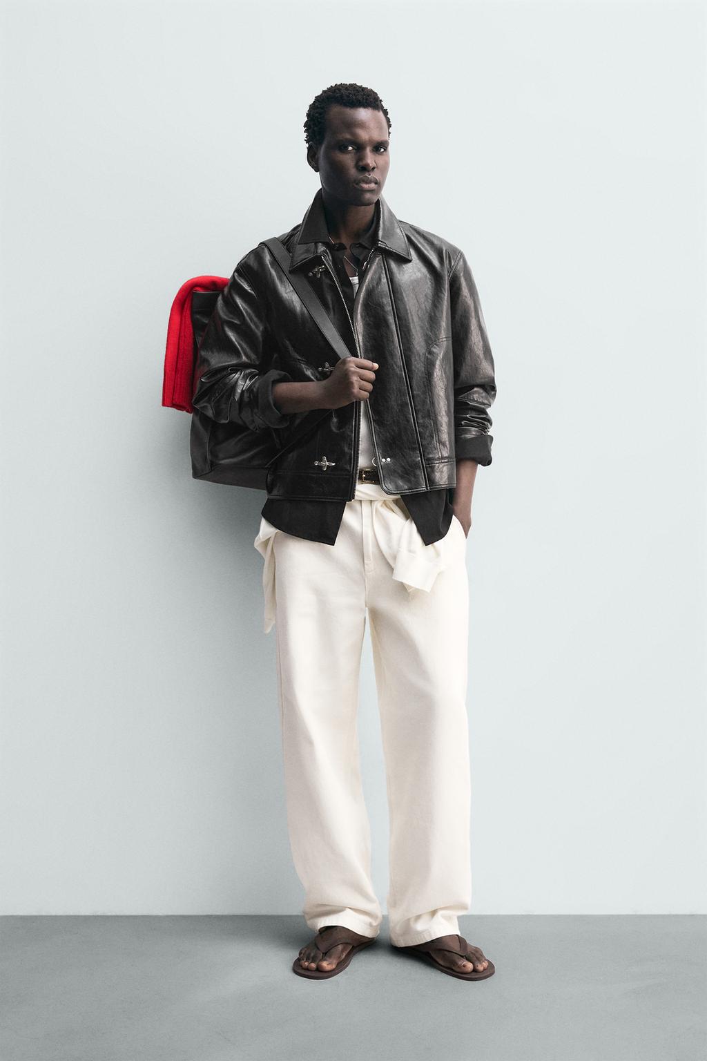 КУРТКА ИЗ ИСКУССТВЕННОЙ КОЖИ С НАВЕСНЫМИ ПЕТЛЯМИ