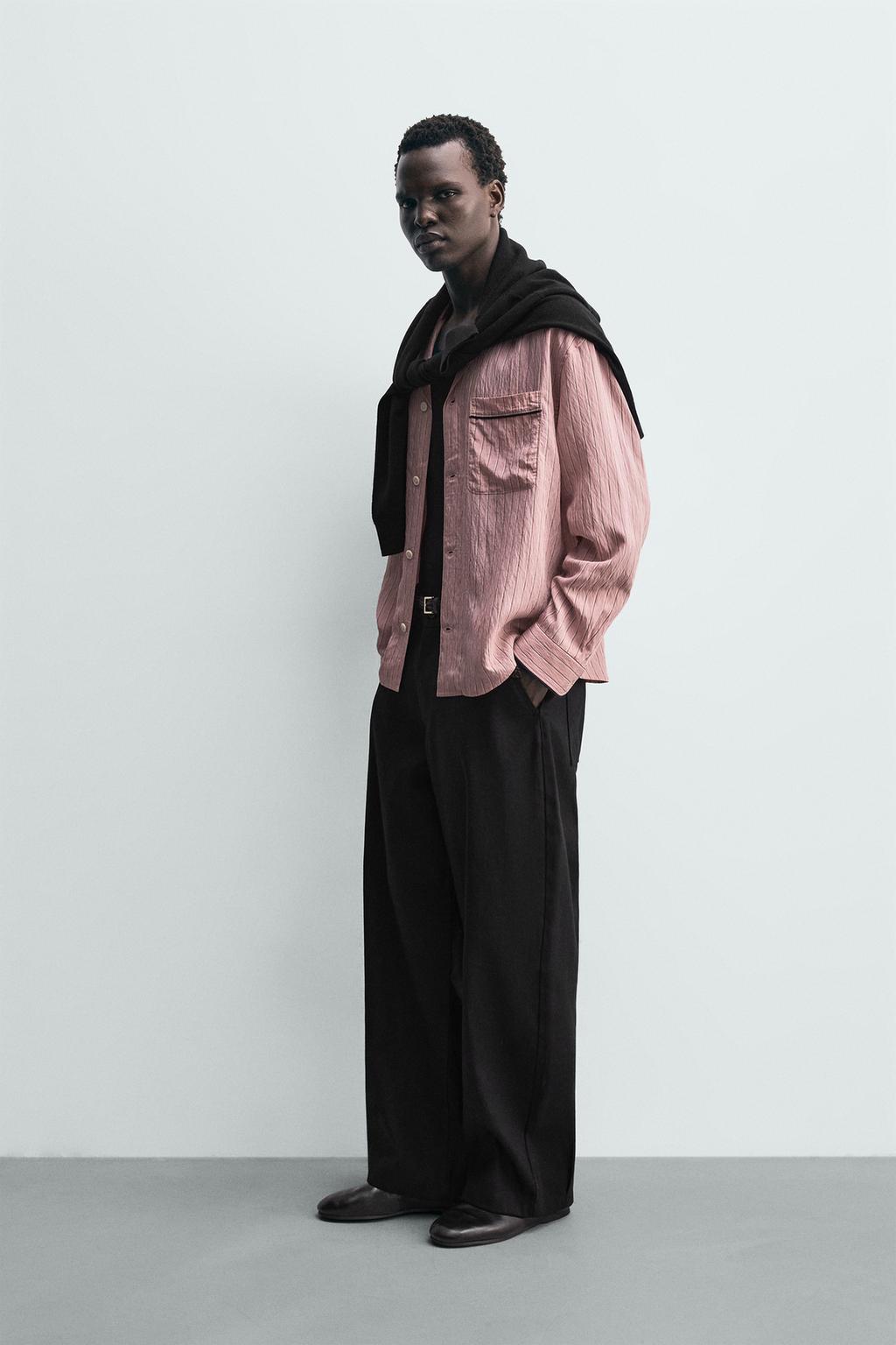 РУБАШКА СТРУЯЩЕГОСЯ КРОЯ В ПОЛОСКУ