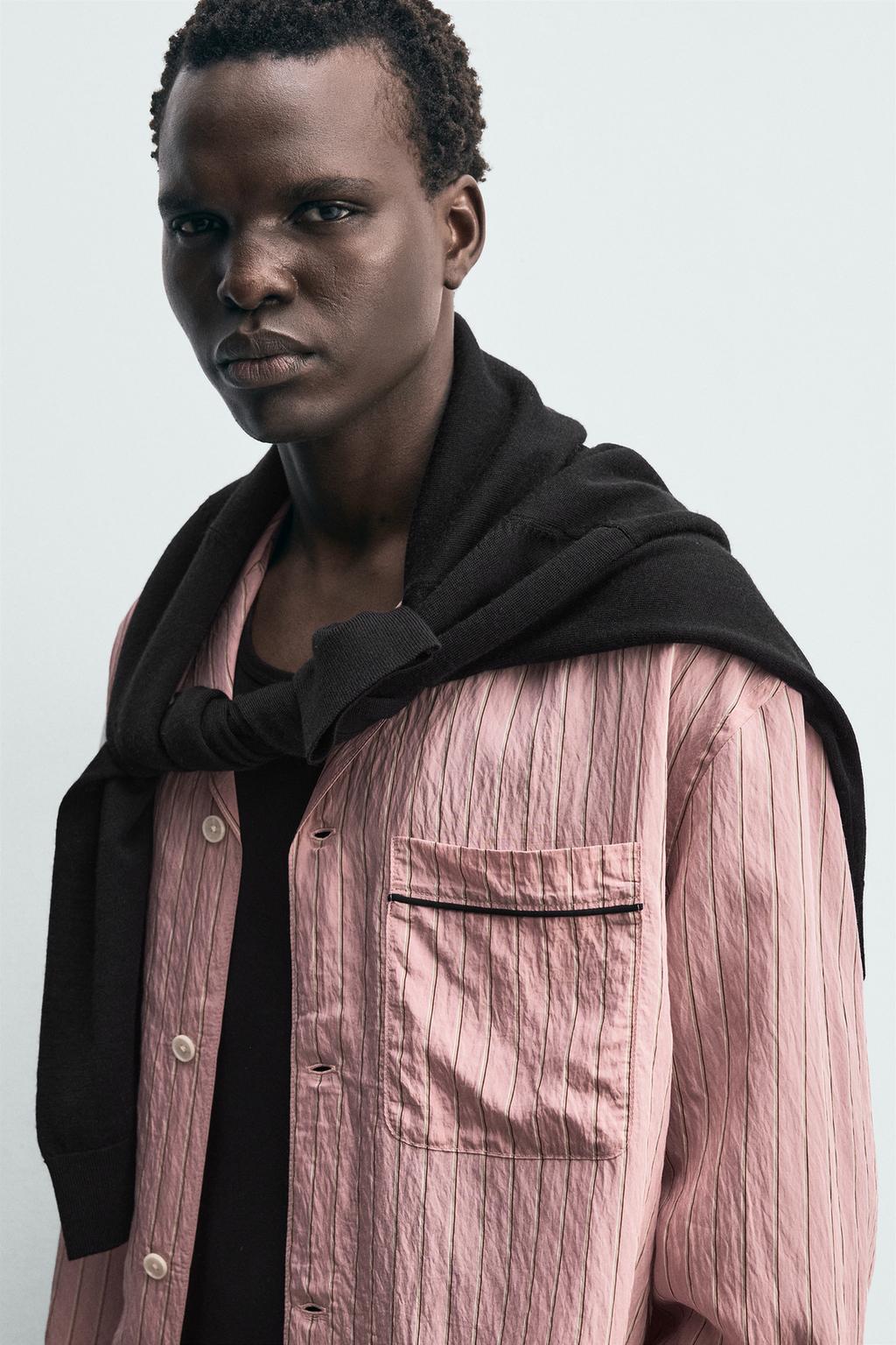 РУБАШКА СТРУЯЩЕГОСЯ КРОЯ В ПОЛОСКУ