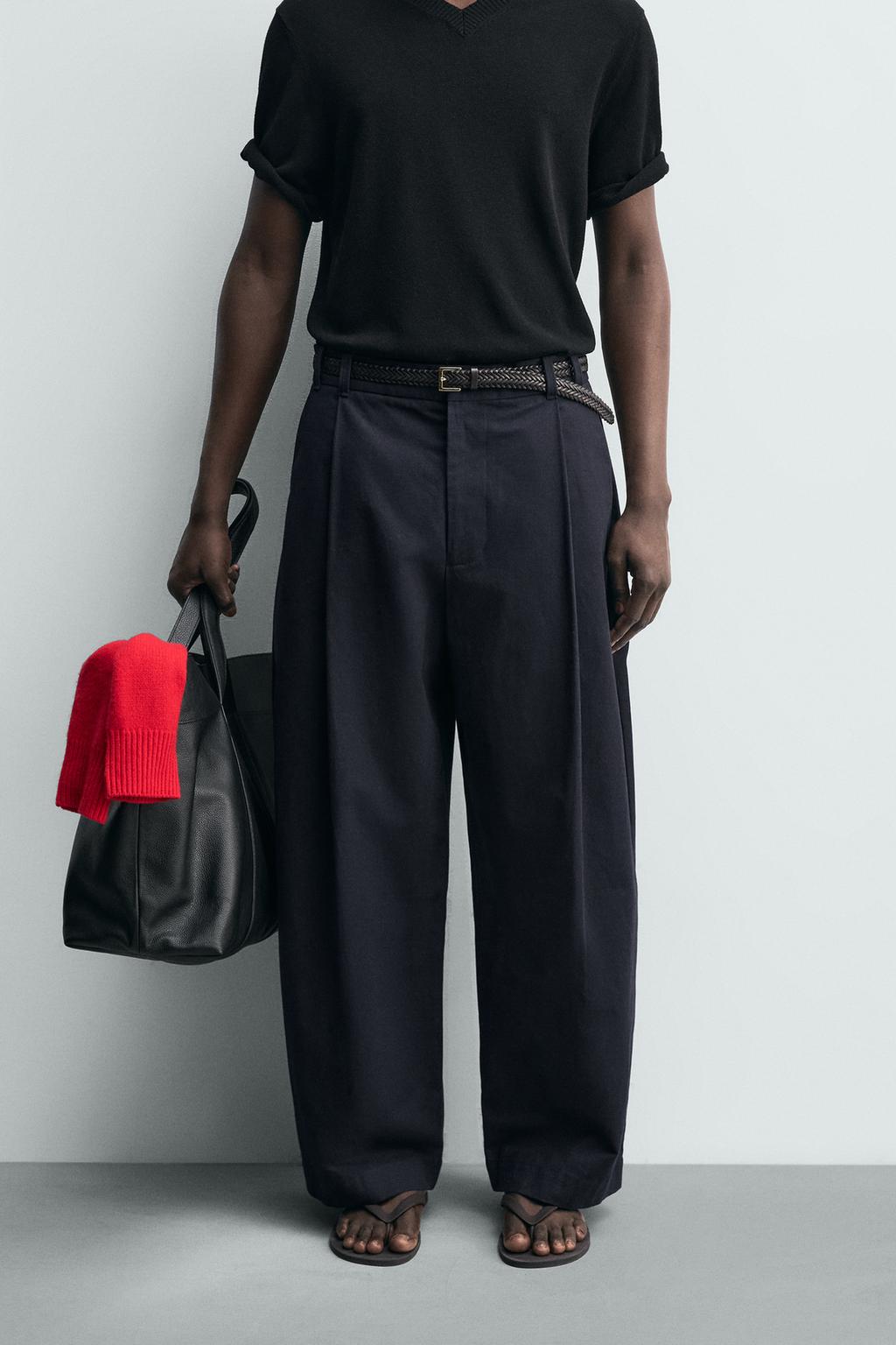 БРЮКИ СТРУКТУРНЫЕ ИЗ ХЛОПКА И ЛЬНА