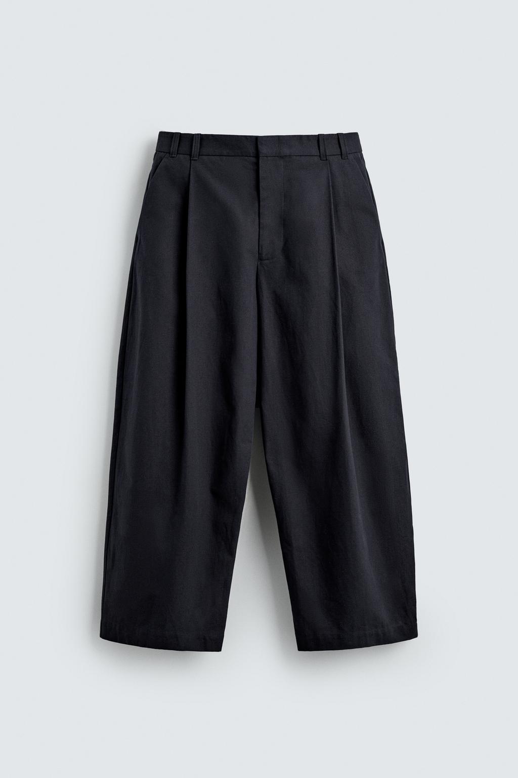 БРЮКИ СТРУКТУРНЫЕ ИЗ ХЛОПКА И ЛЬНА