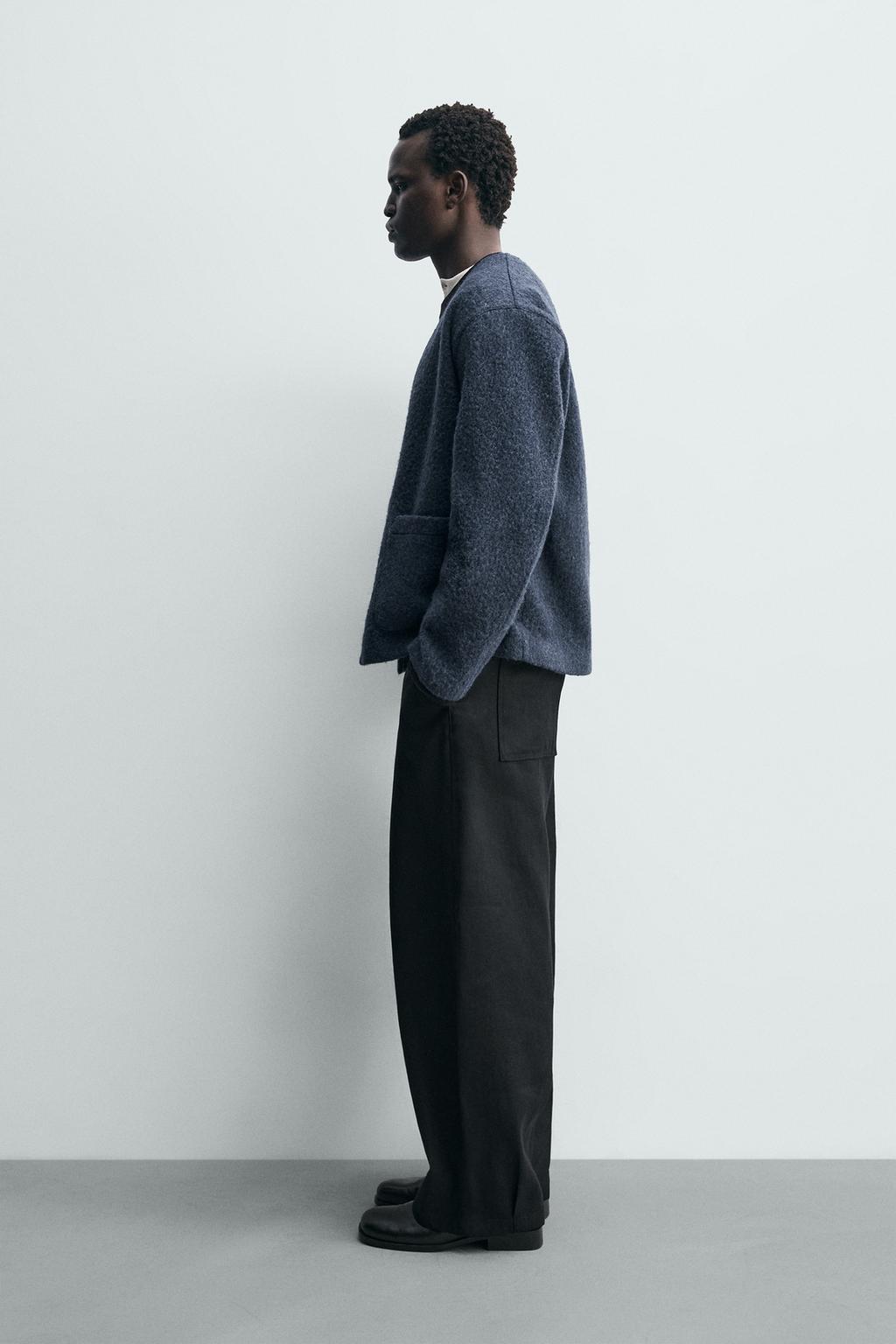 КАРДИГАН ИЗ РЕЛЬЕФНОЙ ТКАНИ С ШЕРСТЬЮ