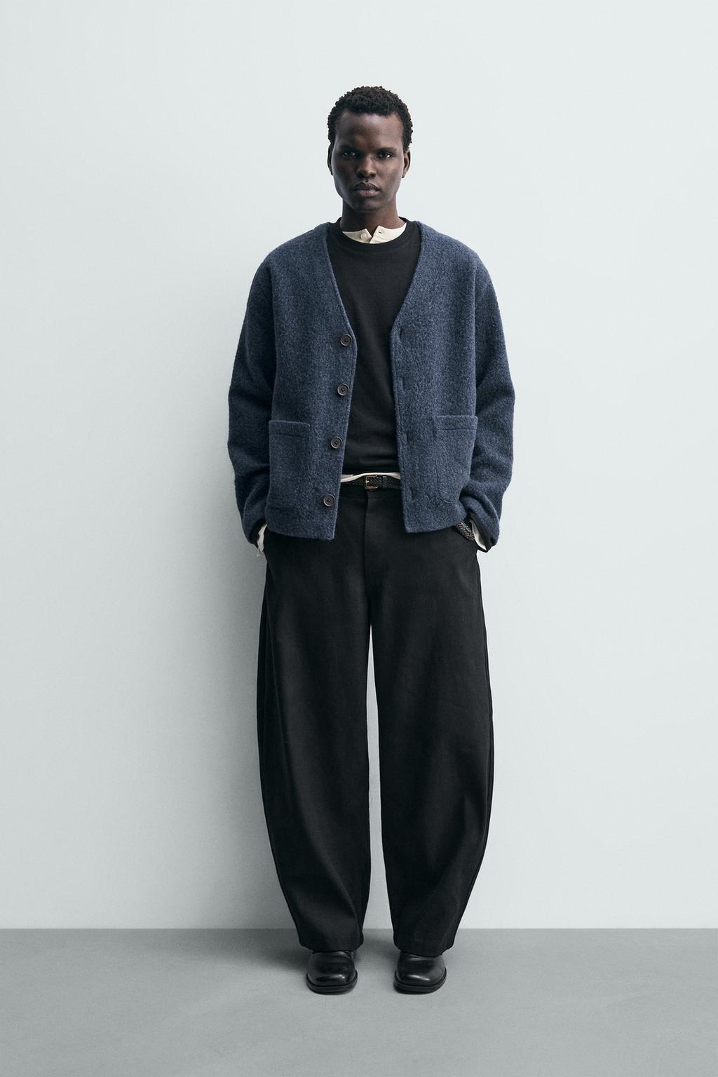 КАРДИГАН ИЗ РЕЛЬЕФНОЙ ТКАНИ С ШЕРСТЬЮ