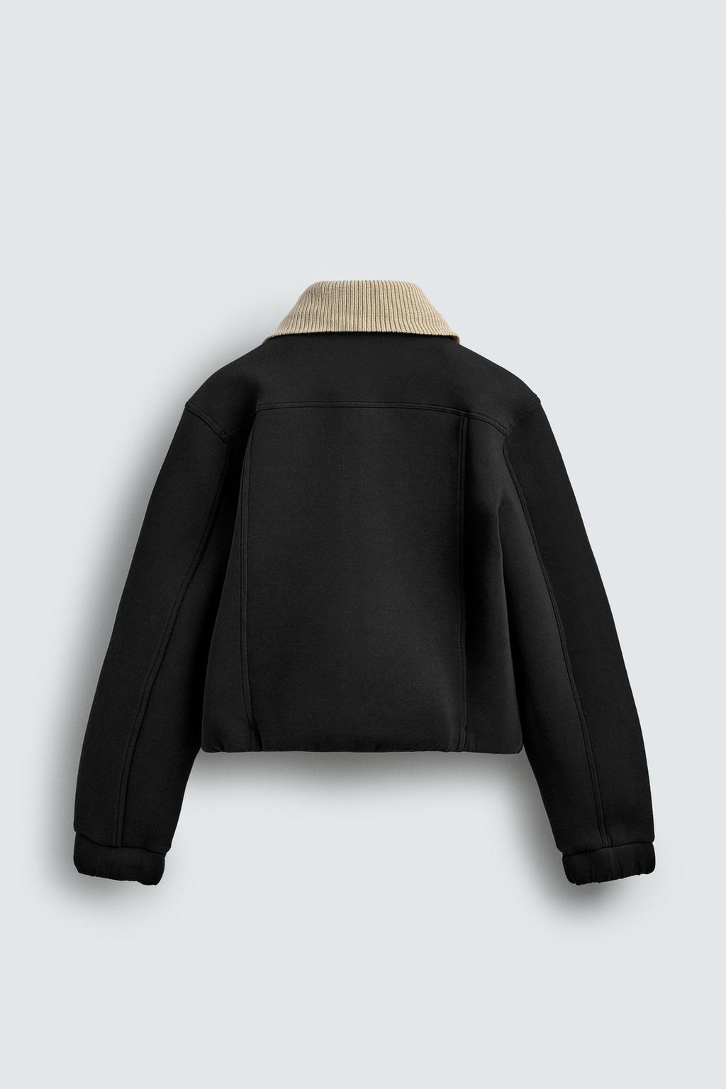 КУРТКА ИЗ НЕОПРЕНА С КОМБИНИРОВАННЫМ ВОРОТНИКОМ