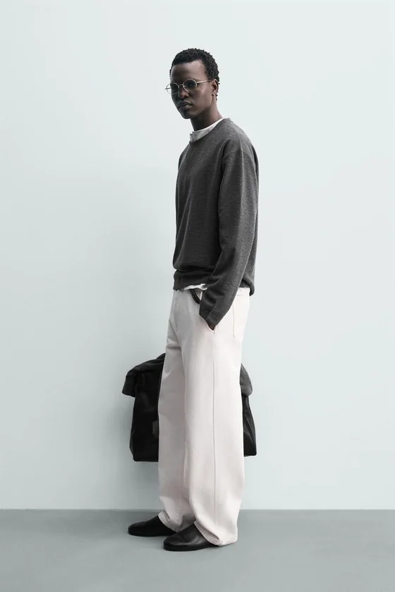 ФУТБОЛКА RELAXED FIT ИЗ РЕЛЬЕФНОЙ ТКАНИ